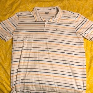 Oakley white striped polo